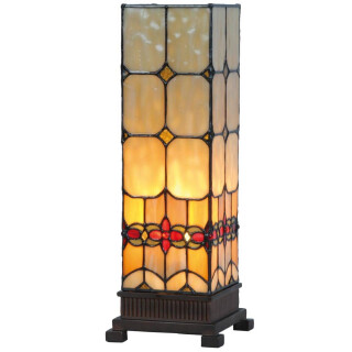 LumiLamp - Tiffany Lichtsäule Tischlampe Stehlampe 1 x E14 Max. 40W 5LL-9228 - ca. 35 x 12,5 cm